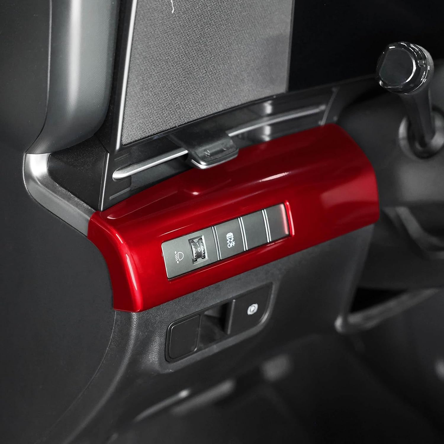 YOUTOOCAR Parking Brake Switch Button Cover Trim Compatible with Hyundai Kona 2024-2025 Accessories (Wood Grain)