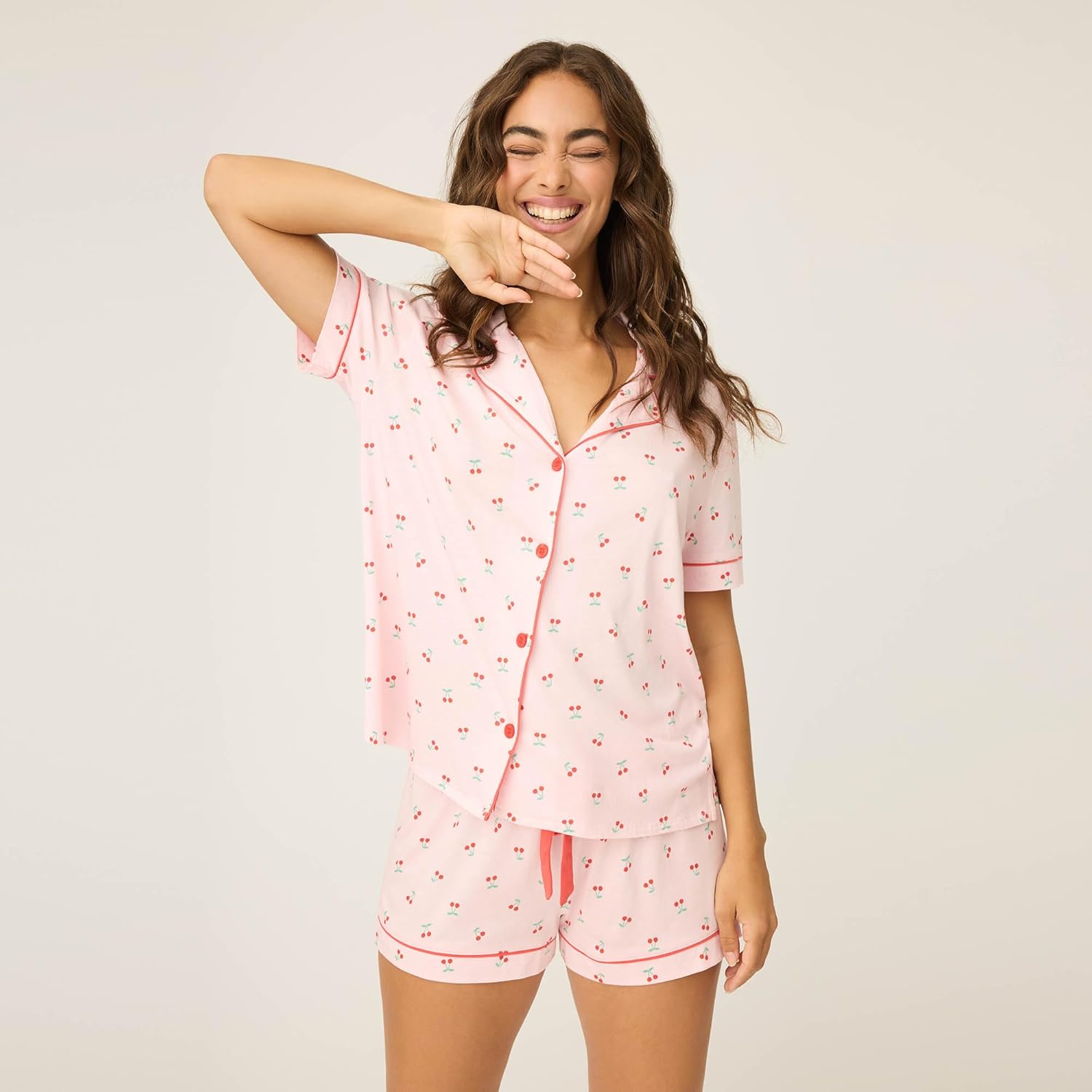 PJ Salvage Women's [Amazon Exclusive] Cool Touch Jersey Notch Collar 2-piece Pj Set - Image 5