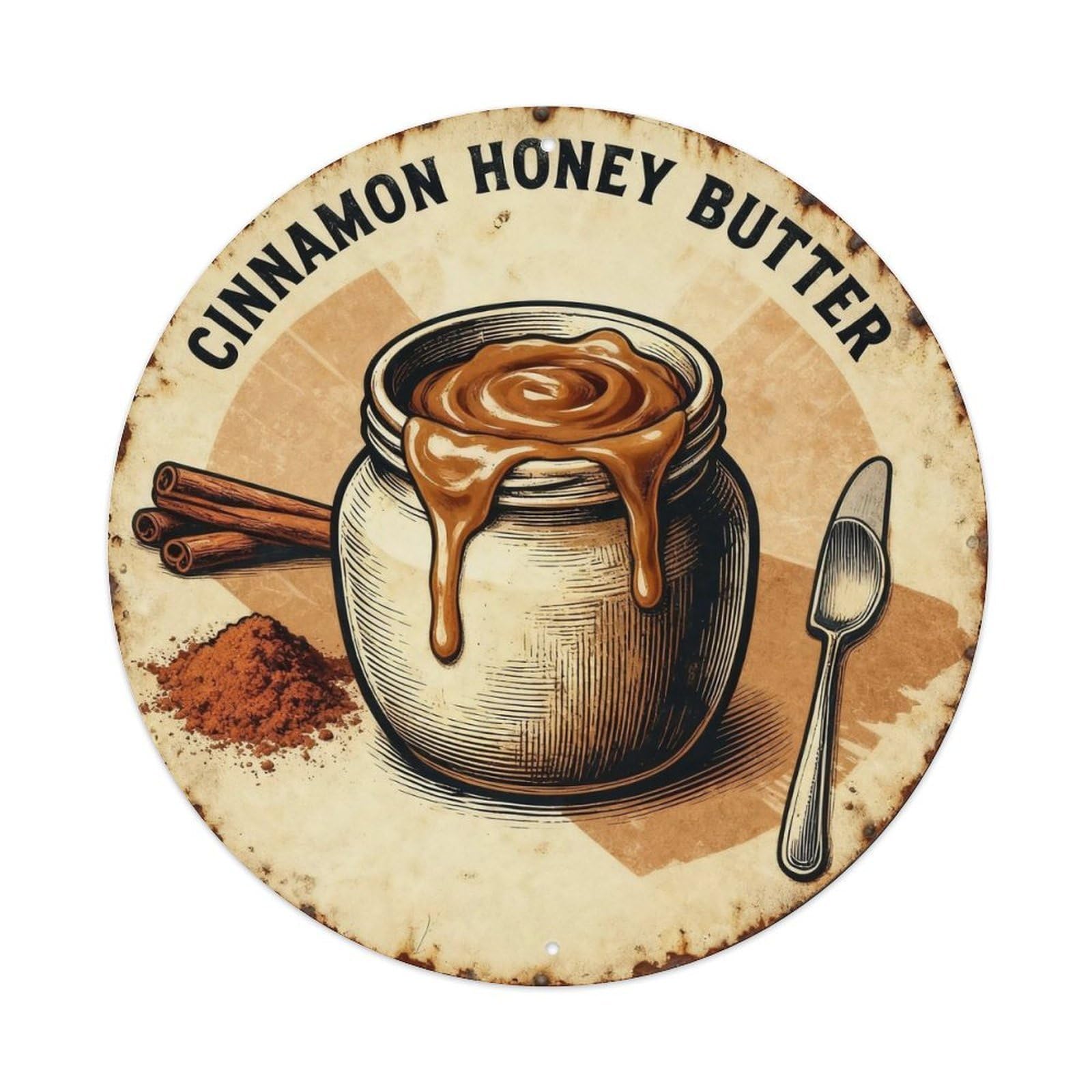 Cinnamon Honey Butter Retro Tin Sign Metal Tin Sign Plaque