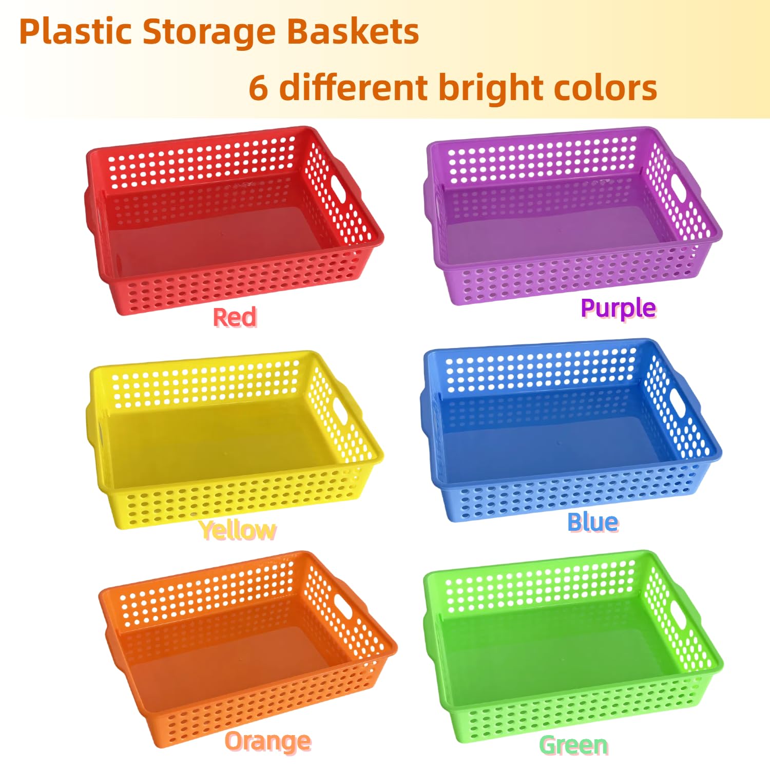 Colorful Classroom Trays - 6 Pack Paper Bins -4 Colorful Classroom Trays - 6 Pack Paper Bins -4