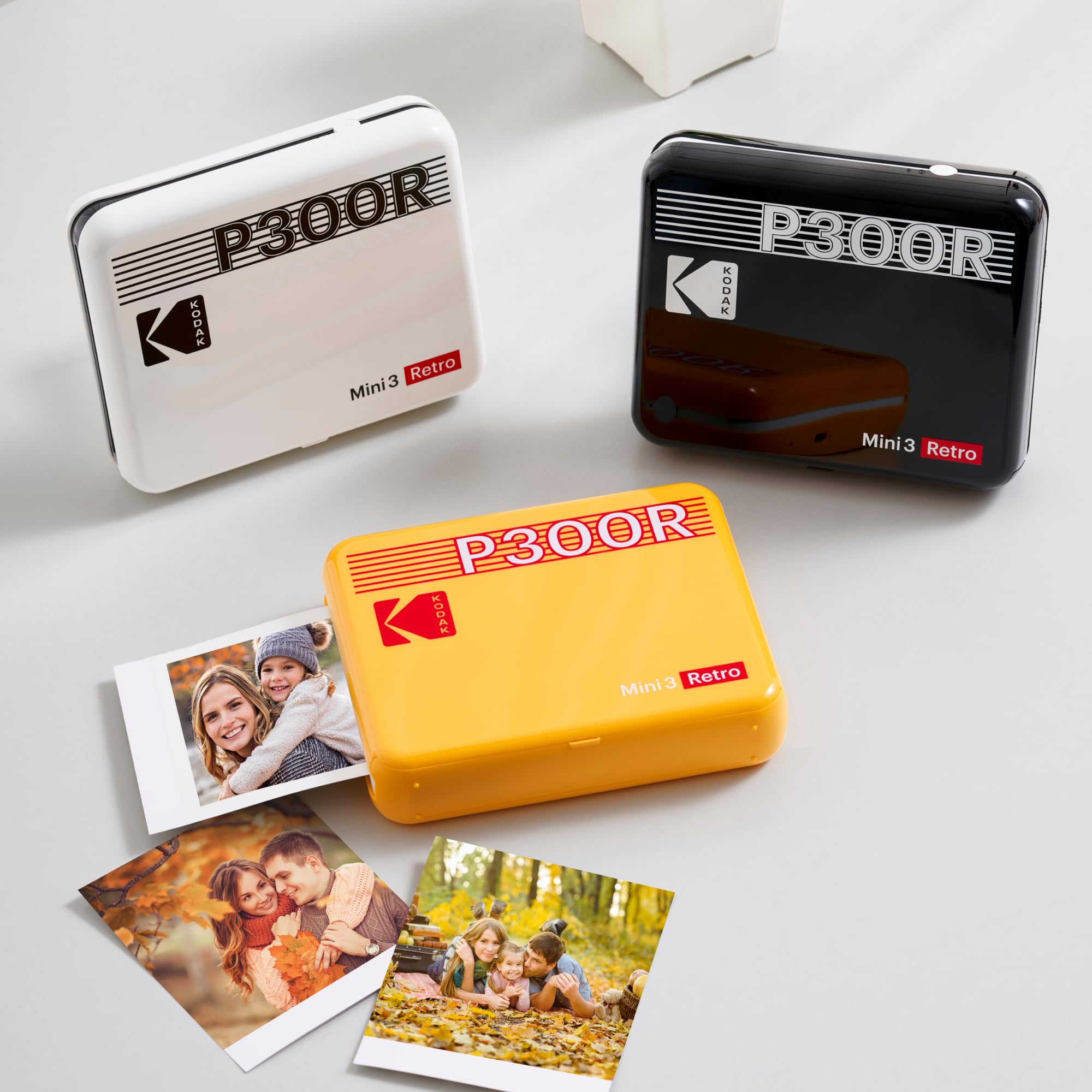 KODAK Mini 3 Retro Stampante Fotografica Portatile 7,6 x 7,6 cm, Bluetooth per iPhone & Android, Bianca