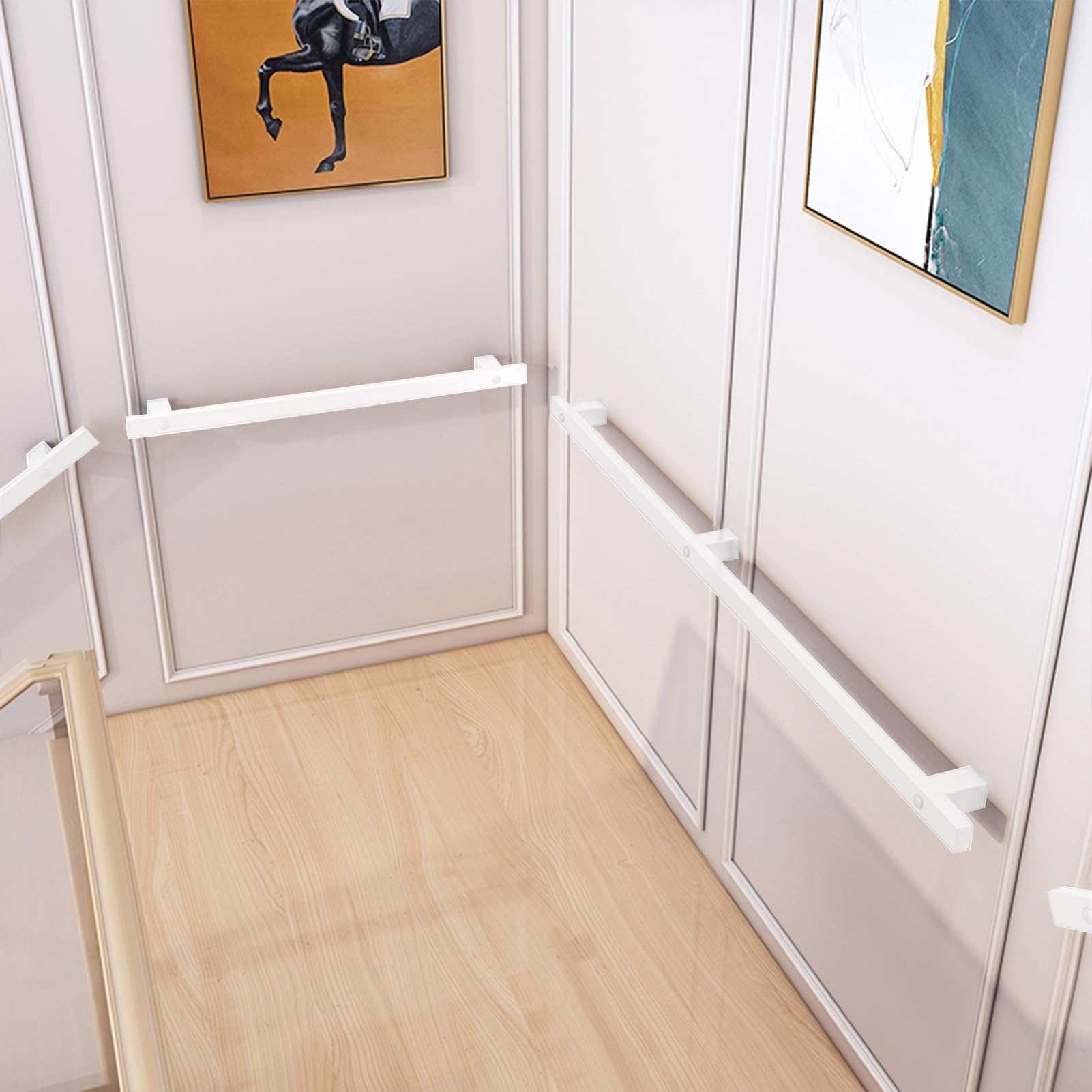 An der Wand montierter Treppenhandlauf für drinnen und draußen, weißes industrielles Treppengeländer 1.5m 2m 2.4m 3.6m 4m rutschfester Sicherheitshaltegriff mit Wandhalterungen und Metallschrauben(300