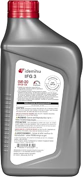 Idemitsu IFG3 0W-20 SP/GF-6A Full Synthetic Motor Oil 1 Quart | Engineered for Maximum Fuel Efficiency and Engine Protection
