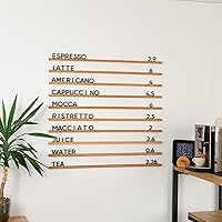 Vista 3 de Inko Horeca - Wooden Wall Menu Board - Set of 10 Regular Rails - Changeable Board - Letter Shelf Menu - Letter Display Wall Ledge Shelf - 400 pcs