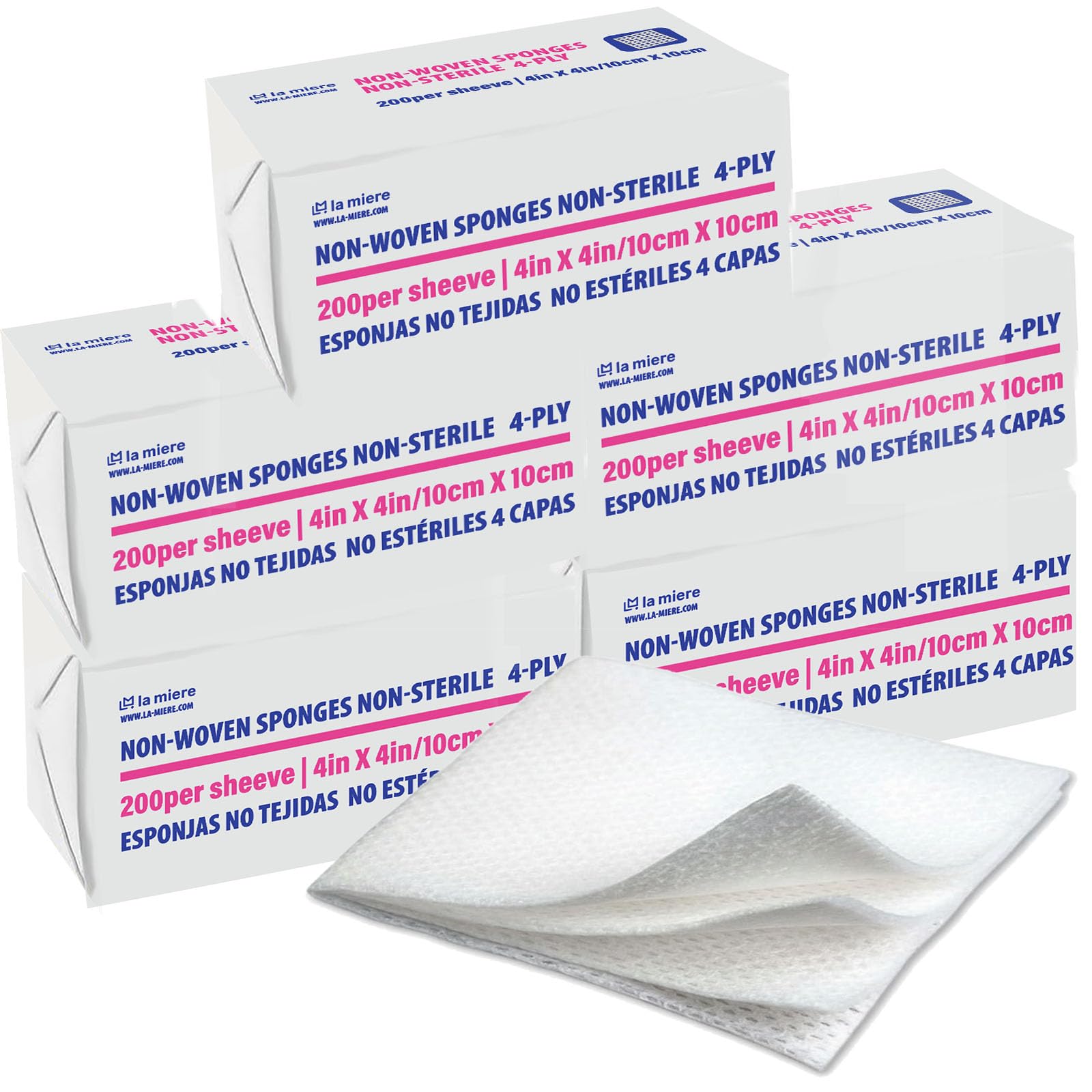 4"x4" 200 Pack Non-Woven Sponges 4-Ply Medical Sponges Non-Sterile — Amazon image 21