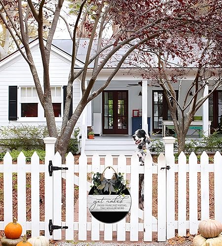 Miniatura 4 de Letrero colgante redondo de madera rústica para puerta delantera, decoración de porche para casa de campo, al aire libre, hogar, vacaciones, puerta