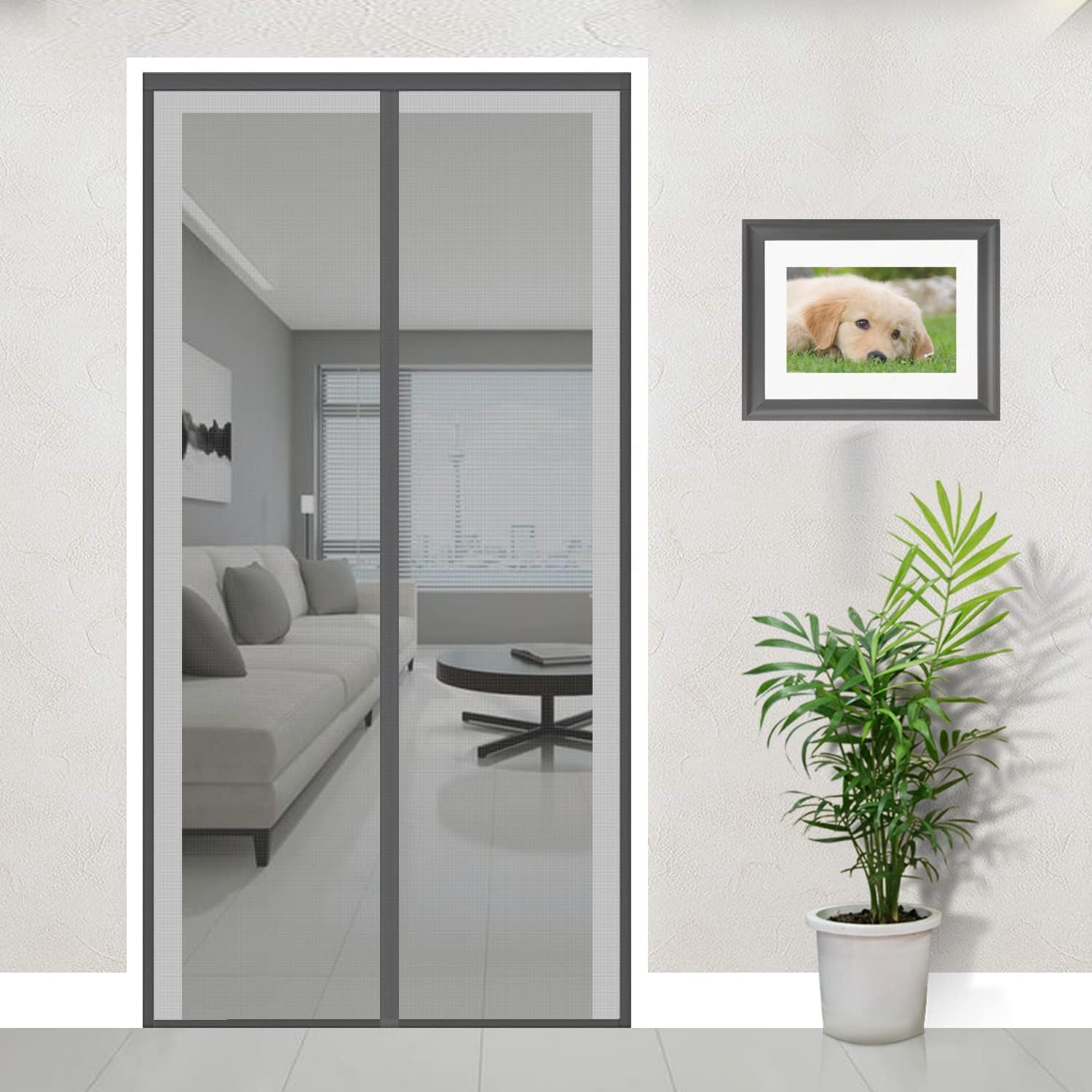 Polyester Magnetic Mosquito Net for Door | Mosquito Curtain for All Door Types & Sizes | Auto-Closing Insect Screen to Keep Mosquito Out (Black, 210x100 Cms) (B0D6KRG8BR) Amazon Price History, Amazon Price Tracker