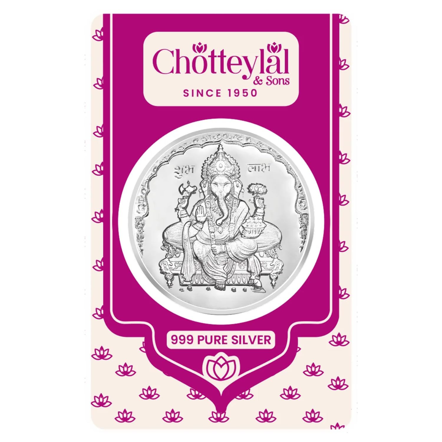 CHOTTEY LAL AND SONS 999 Purity Ganesh Ji Silver Coin with Unique Blister Card Packaging for Coporate Gifting, Diwali Puja, Ceremony, Wedding and Festivals (Silver, 20 Gram) (B0CJTZNHKP) Amazon Price History, Amazon Price Tracker