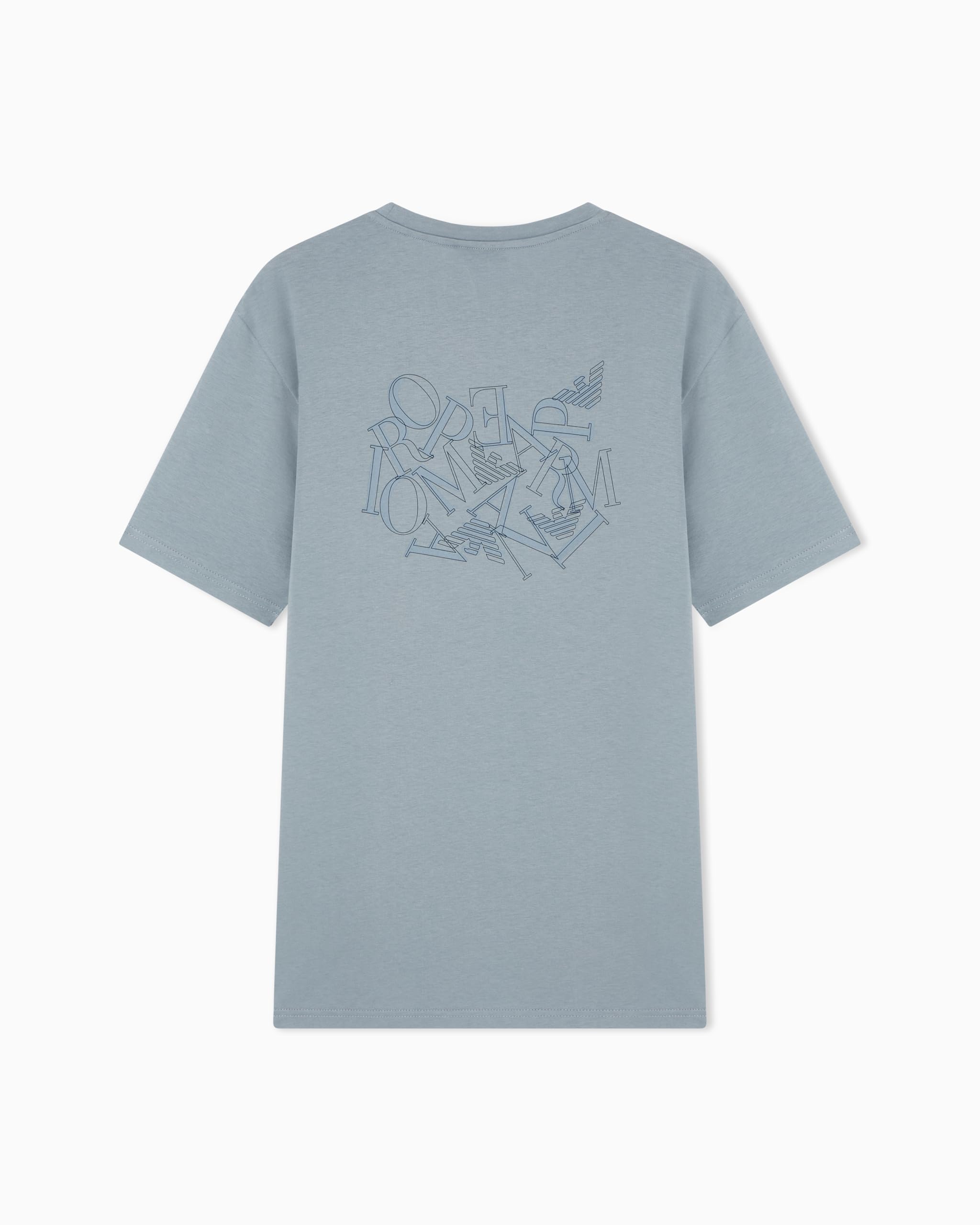 EMPORIO ARMANI T-Shirt Girocollo da Uomo con Stampa Blu L