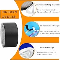Vista 2 de VGEBY Cinta de raqueta, protector de raqueta de tenis de squash ampliado para equipo deportivo (negro)