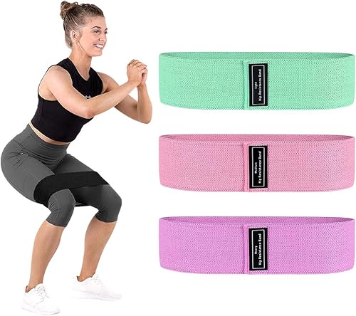 Sindax Bandas de resistencia para piernas y glúteos bandas de ejercicio con bolsa portátil de 3 niveles bandas de entrenamiento para mujeres