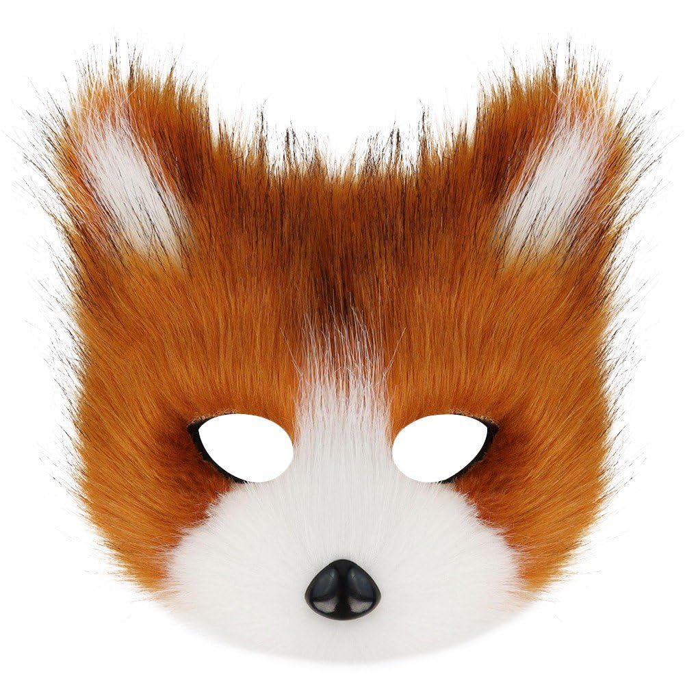 Sanfly Plush Animal Mask Realistic Cat Masks Stuff Animal Mask Plush Cat Half Face Masks Halloween Party Cosplay Costumes Props