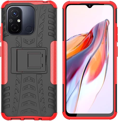 Miniatura 5 de Yerebel Funda para Redmi 12C, Poco C55 22120RN86G con protector de pantalla de vidrio templado, con función atril de policarbonato duro, TPU suave