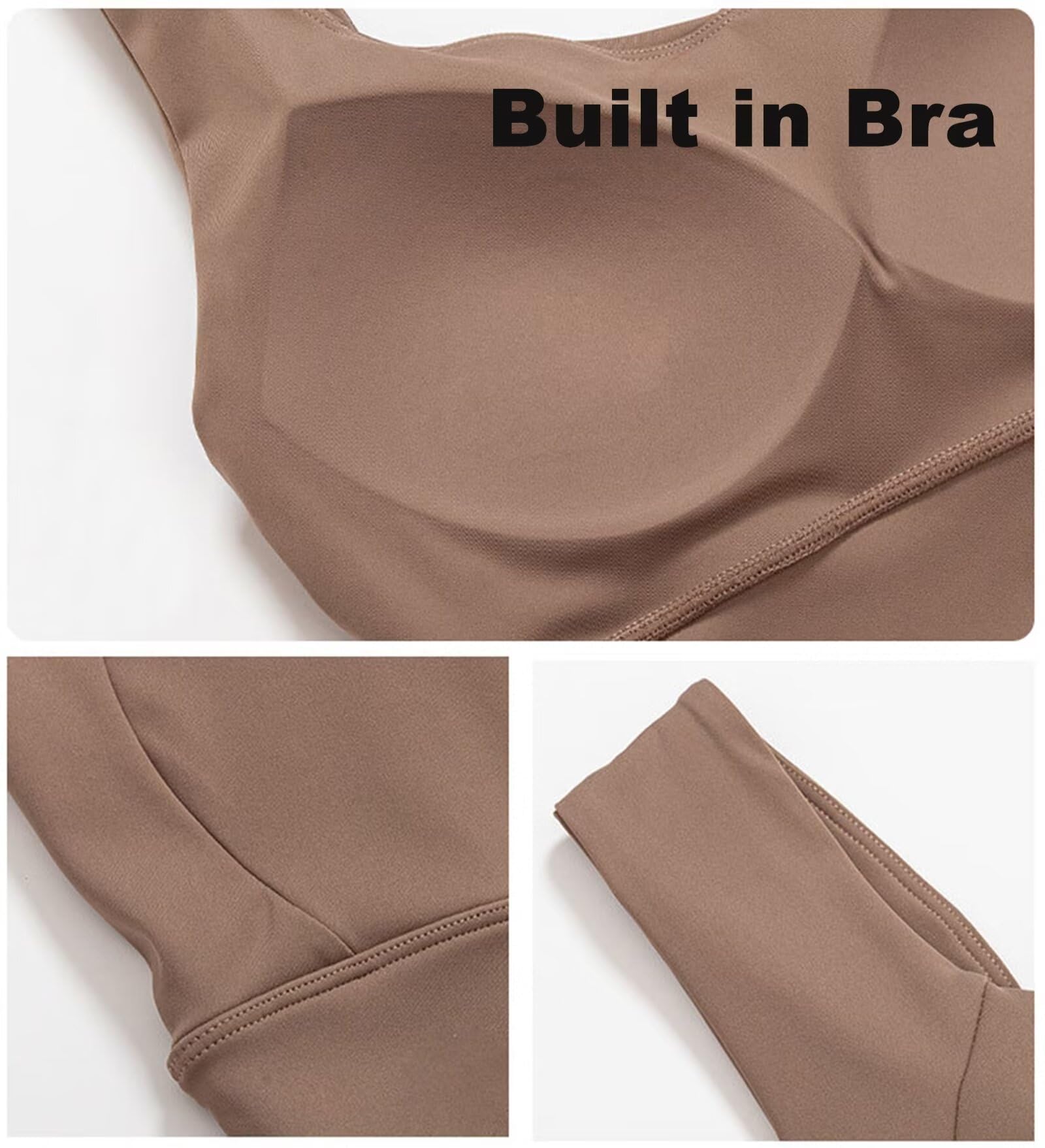 Rivccku Canotta da Donna per Yoga Fitness Sportiva Traspirante Canotta Senza Maniche con Reggiseno Incorporato