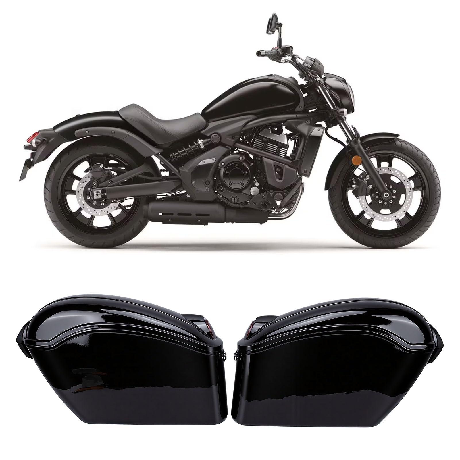 Fockety Borsa da Sella Rigida per Moto, 22 Litri Staccabile con Lucchetto e Luce