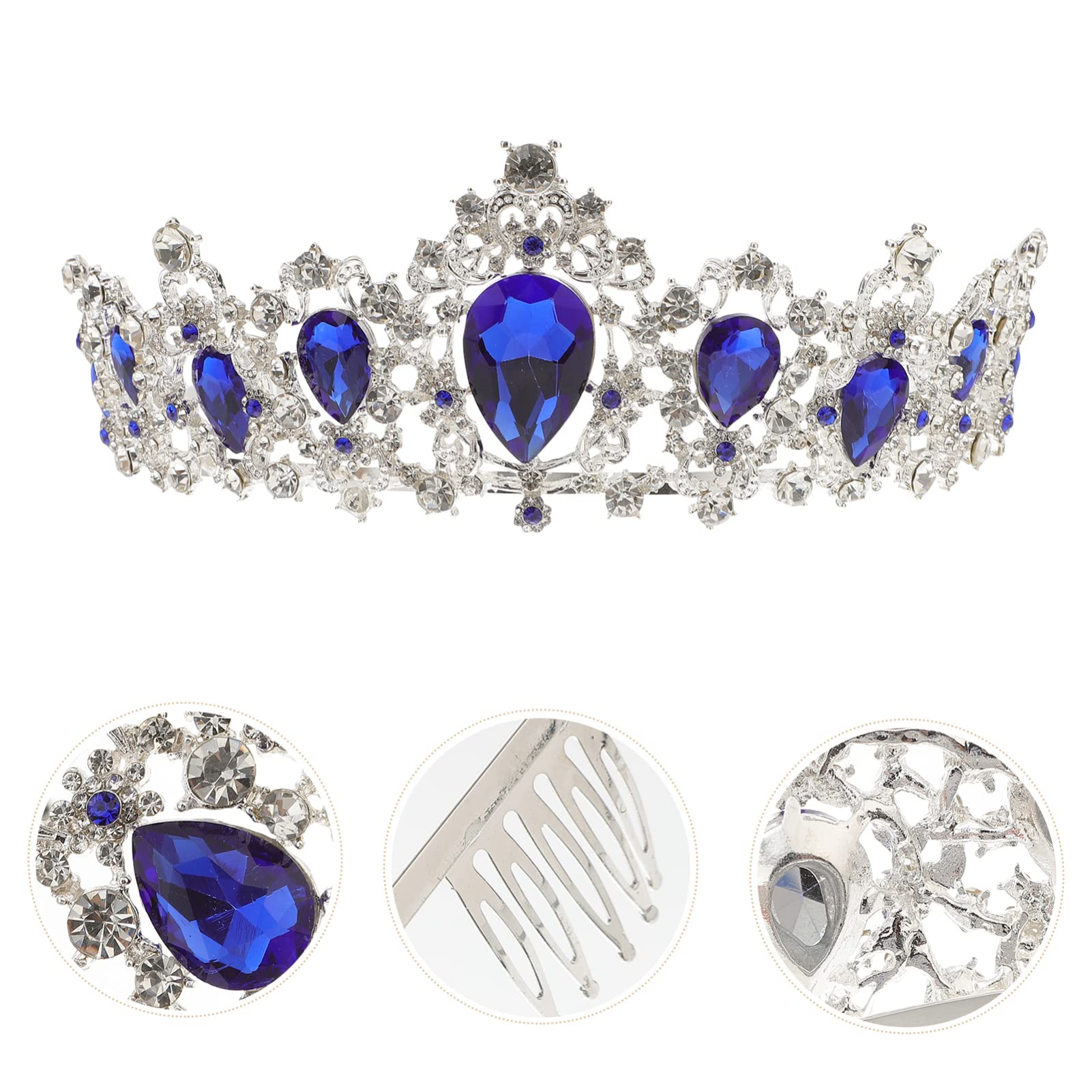 Abaodam 2 Piezas Nupcial De La Vendimia Tiara De Princesa Tiara De Cumpleaños Para Niñas Tiaras Para Niñas Tiaras De Boda Peluca Cristal Dama De Honor Víspera De Todos Los Santos