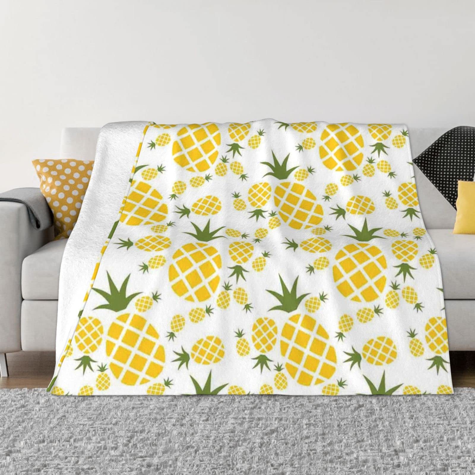 Couverture flanelle épaisse légère jeté de lit ananas chaud