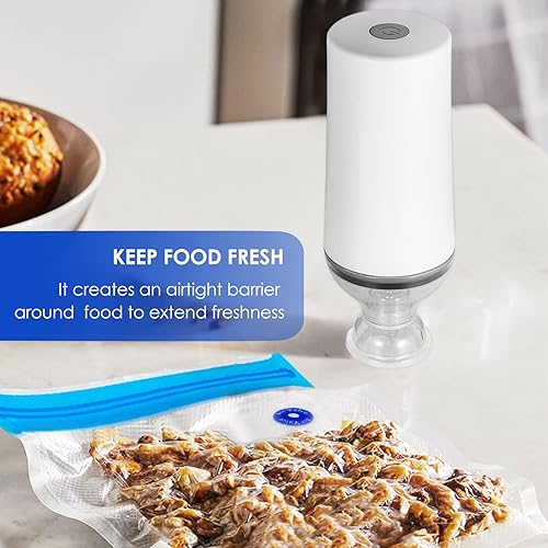 Miniatura 4 de VICARKO Sellador de alimentos al vacío, sellador ahorrador, bomba de mano recargable por USB, para Sous Vide y almacenamiento de alimentos, con 5