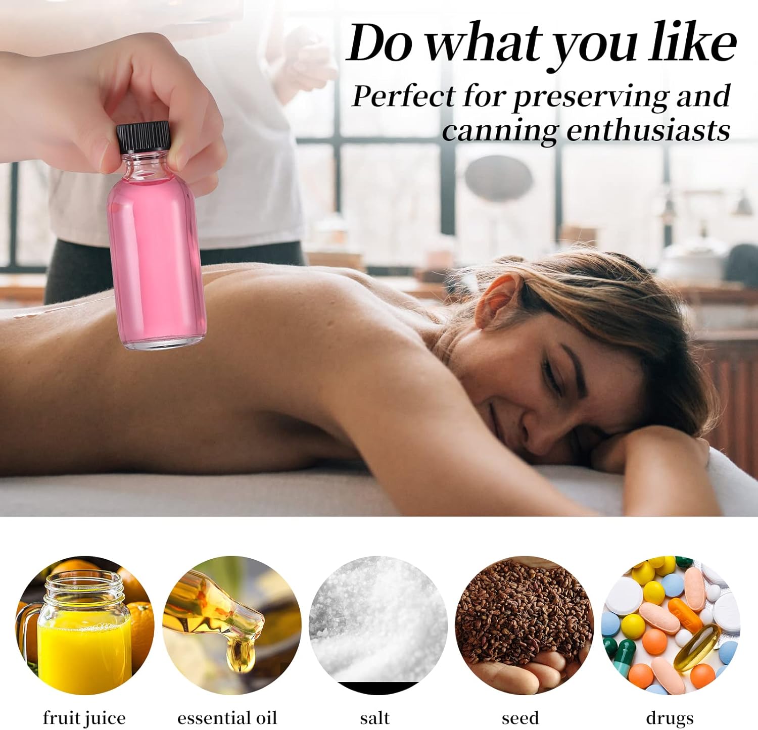 72 glass bottle set + 25 plastic travel bottle set, multi-functional liquid storage and carrying travel bottle set