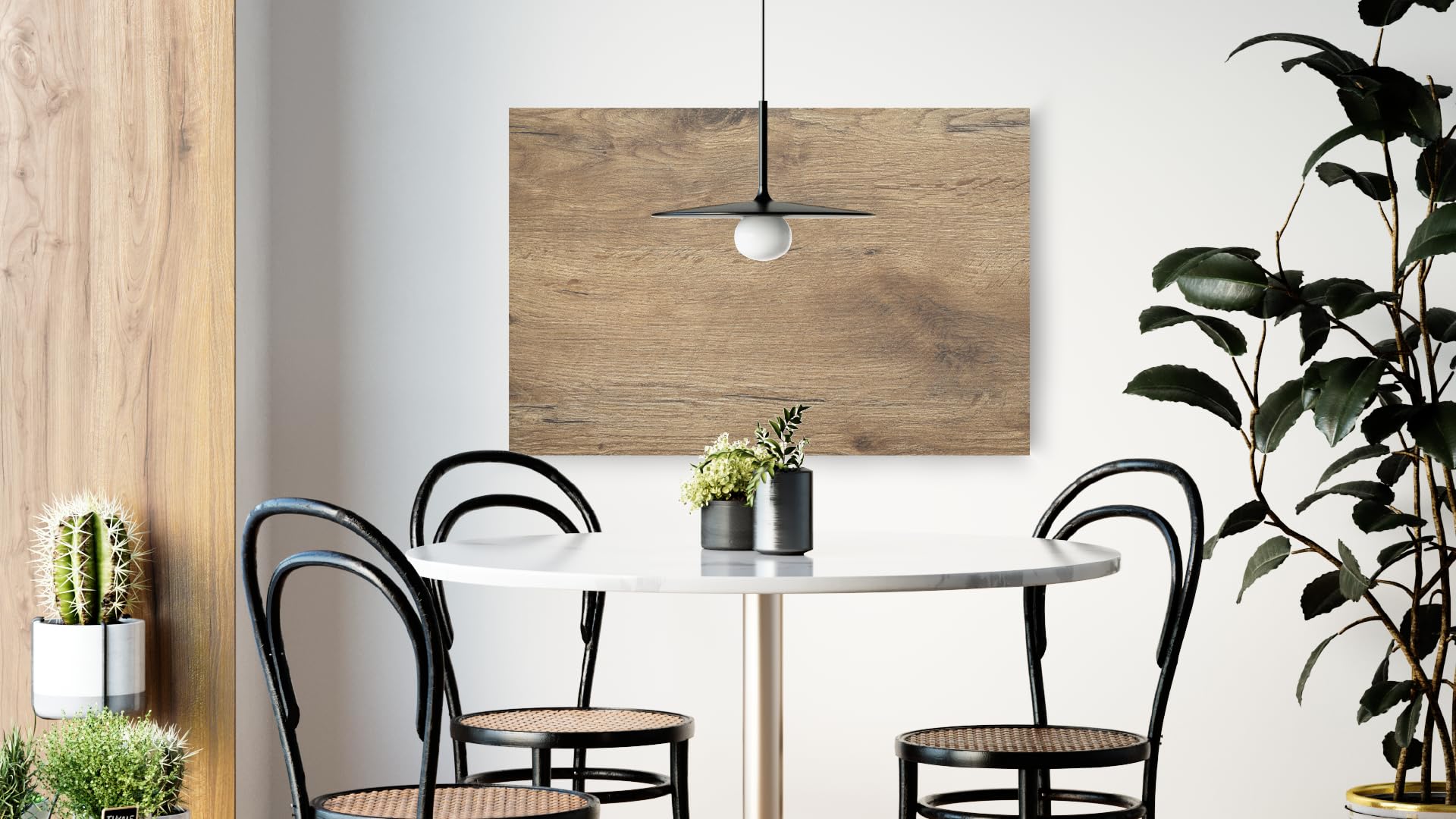 ALLboards Tableau Magnétique en Métal Motif Bois 90x60cm, MetalBoards pour tout type d'Aimants