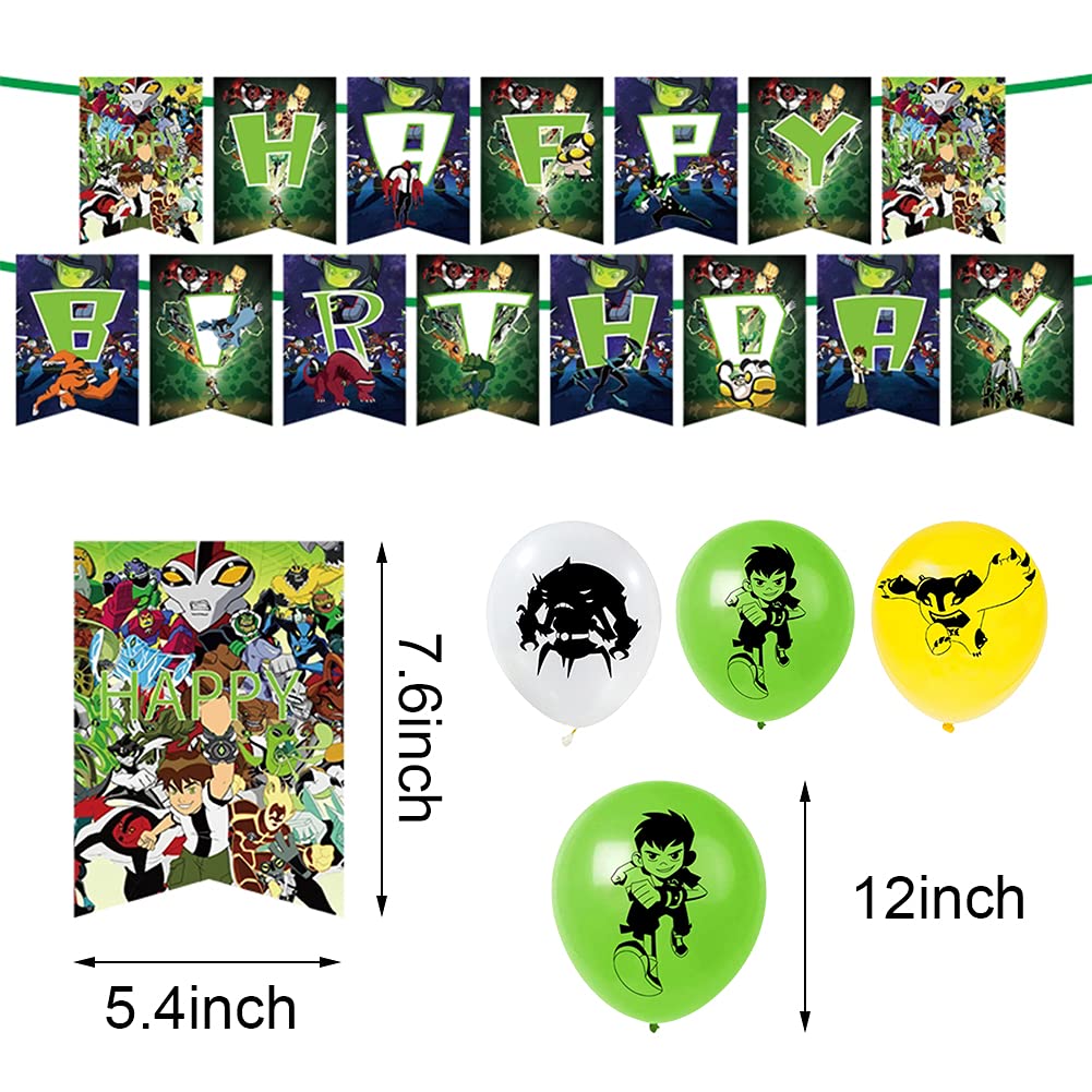 Ben-10 Party Supplies Ben-10 Birthday Party Supplies - 42 Piece Decorations  Kit With Banner, Cake Topper, Backdrop \u0026 Balloons Saja Boys Birthday  Decorations, image size:1001x1001