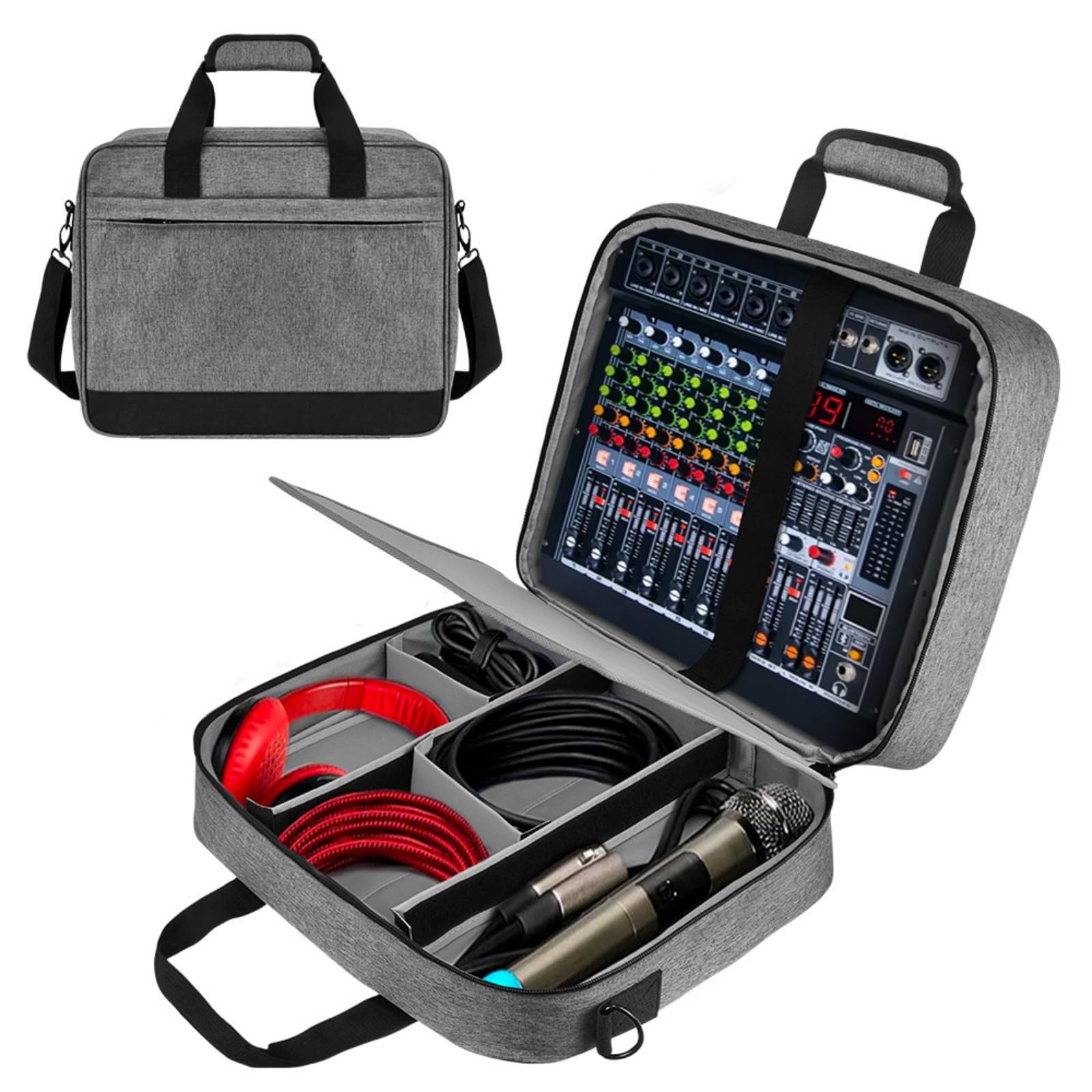 LUOFENG Bolsa de mezcladores profesional para equipo auditivo, funda protectora portátil con acolchado grueso y diseño a prueba de golpes