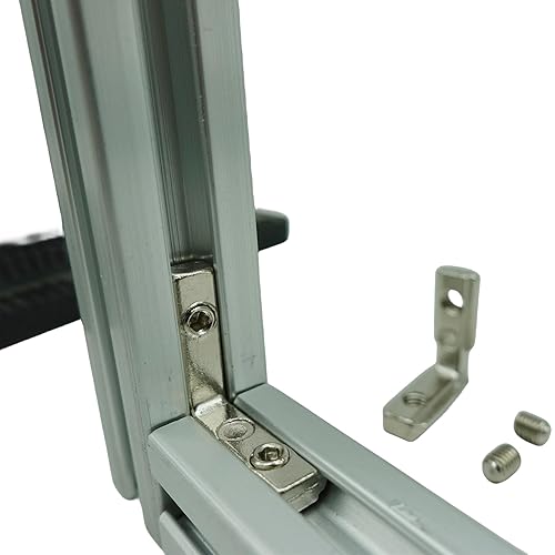 Miniatura 9 de SANTIE Perfil de aluminio con ranura en T de 0.787 x 0.787 in, 1 pieza de 55.118 in de longitud, extrusión de riel lineal plateado 2020 con ranura