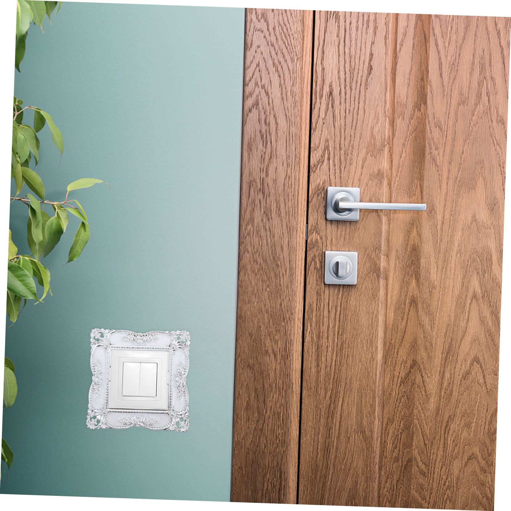 HOMSFOU Lot De 2 Autocollants Muraux Dorés Pour Prise & Interrupteur – Style Luxe & Chic – Décoration Chambre Salon