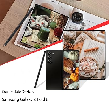 Galaxy Z Fold 6 S Pen Fold Edition for Samsung Z Fold6 5G Slim S Pen Stylus Compatible with Samsung Z Fold6 5G with Free Tips/Nib, Black