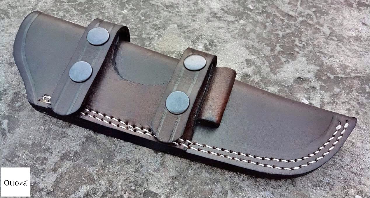 Ottoza Handmade Leather Knife Sheath Left Hand Bushcraft Knife Sheath Hunting Knife Sheath
