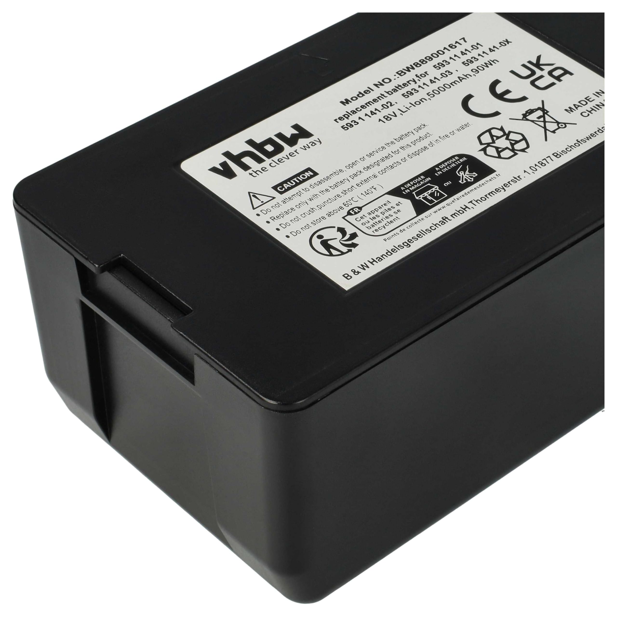 vhbw batteria compatibile con Gardena Sileno Life 1000, Sileno Life 600, Sileno Life 750 robot tagliaerba rasaerba 5000mAh 18V Li-Ion