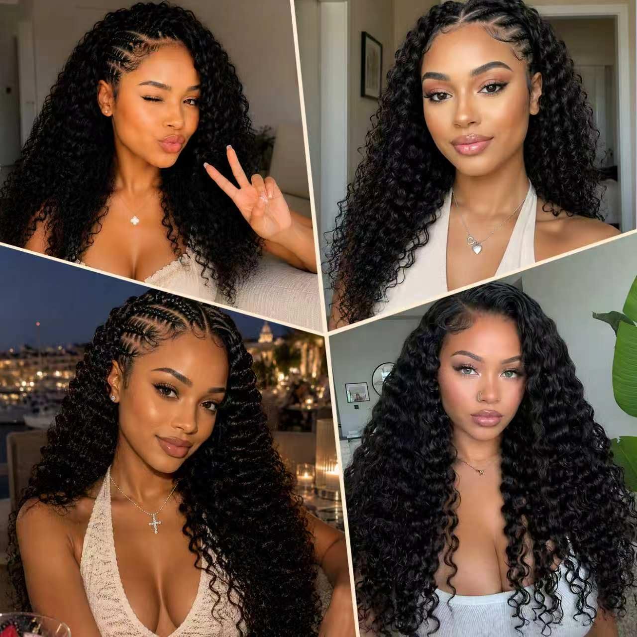 Miracle Knots Feather Crochet Synthetic Hair, Curly Deep Wave
