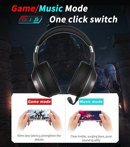 Miniatura 5 de HECATE by Edifier G33BT - Auriculares inalámbricos para juegos con micrófono desmontable, auriculares Bluetooth para PC, PS5, PS4, Nintendo Switch,