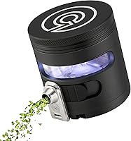 Cloudious9 Tectonic9 2.5" Manual Herb Grinder with Auto Dispenser - Aluminum Alloy Black, Portable Mess-Free Grinding