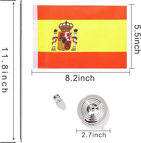 Miniatura 14 de ZXvZYT Paquete de 2 banderas de mesa suizas, pequeñas banderas suizas de escritorio con base de soporte, decoración de eventos para festivales