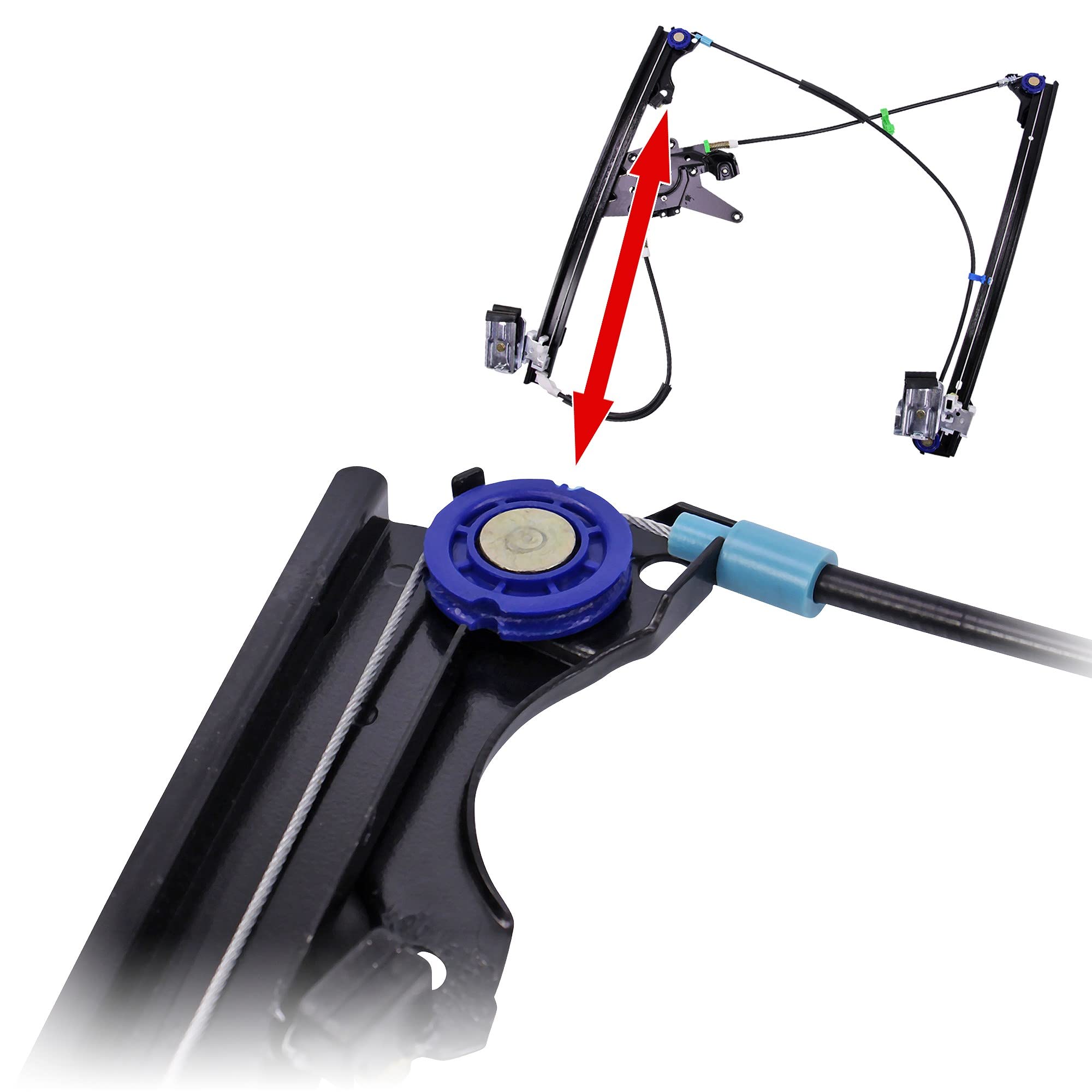 ATEC Germany 1x Elevalunas eléctrico delantero izquierdo con función confort con motor eléctrico Compatible con VW GOLF 3 (1H1), GOLF 3 Variant (1H5), VENTO (1H2)