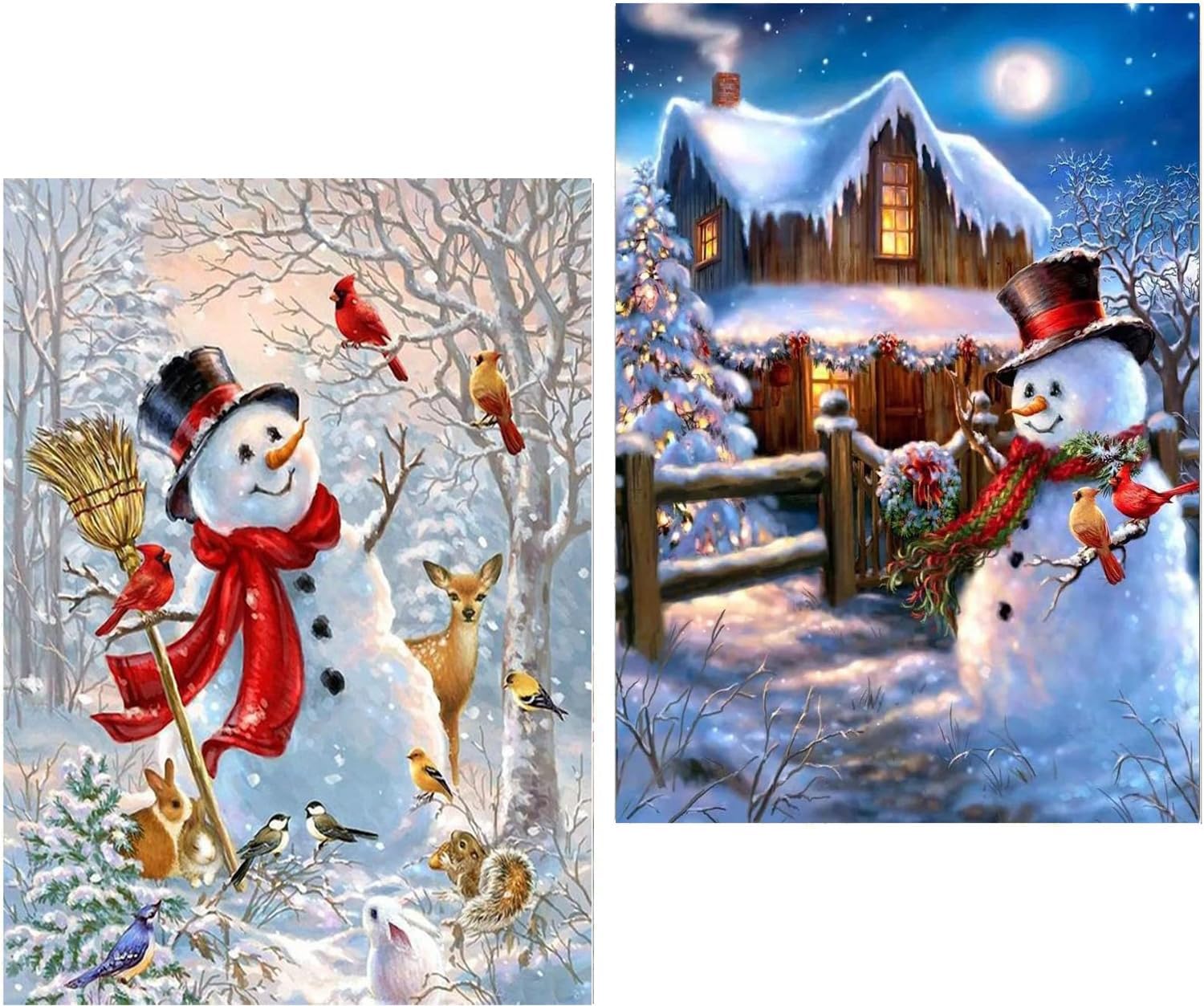 2 Pack Diamond Painting Kits for Adults, Christmas Diamond