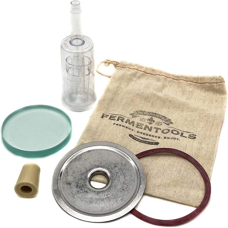 Fermenting Lid for Mason Jar - Airlock - Stainless Steel Lid - Single Kit