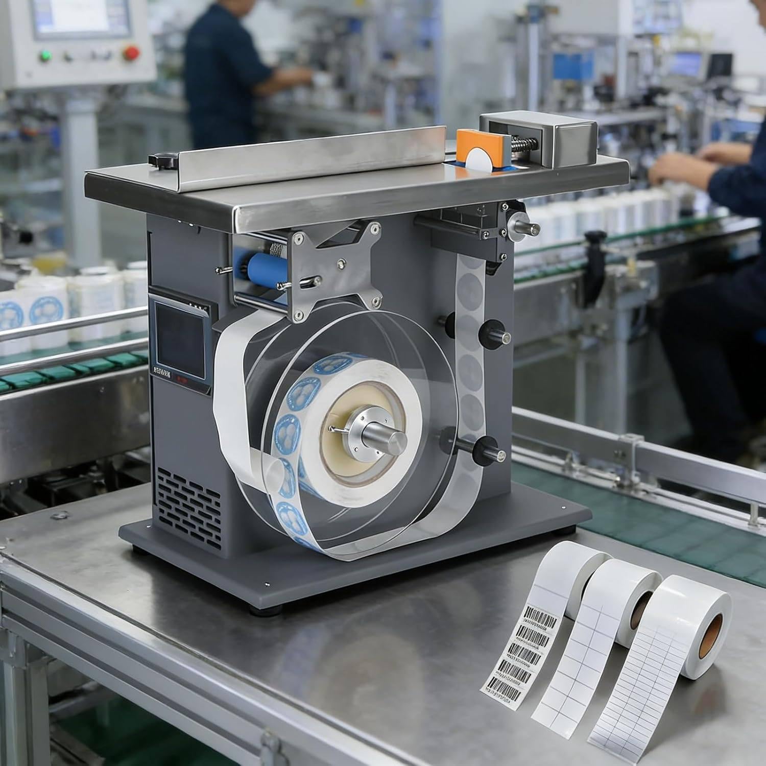 Etichettatrice per angoli a 90° (rimovibile), Etichettatrice semiautomatica a 90°, Applicatore di etichette per angoli a 90 gradi, Etichettatrice semiautomatica regolabile, Touch screen 20-50mmLabel