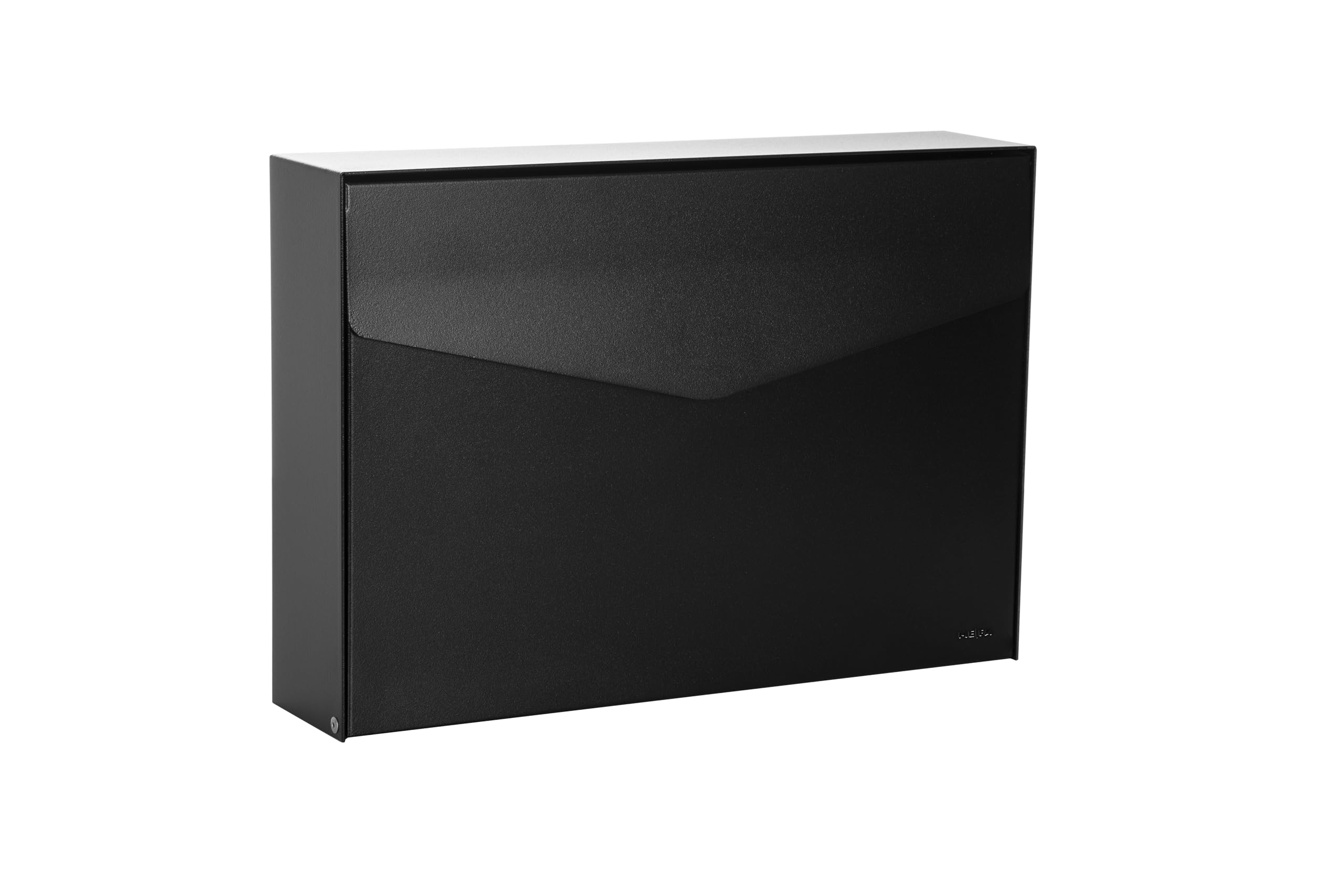 MEFA by Renz Letter 110 (kolor głęboka czerń – RAL 9005, skrzynka pocztowa z zamkiem bezpieczeństwa, designerska skrzynka na listy, wymiary 86 x 354 x 249 mm) 110110M, czarna