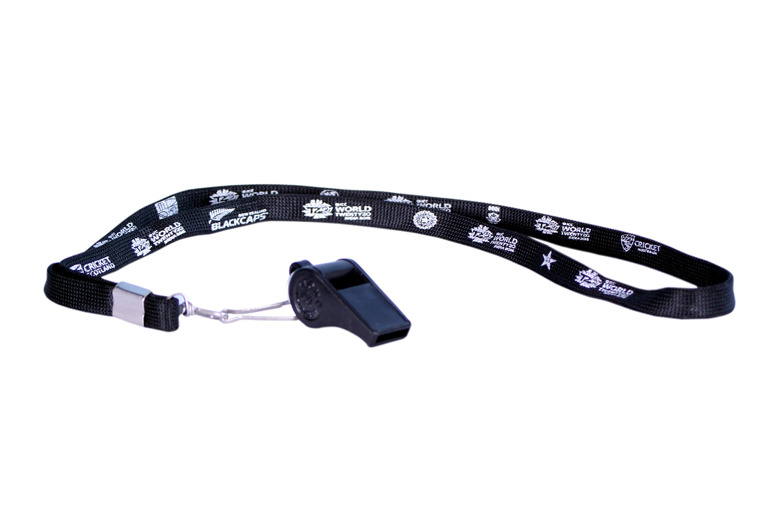 ICC Official Sports Whistle Lanyard with World Cup Cricket Teams Logos Pea Black, Pack of 1-image-30