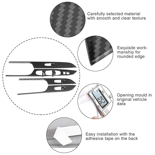 Miniatura 4 de Cubierta de panel de interruptor de ventana para Navara Frontier Np300 2015-2019, cubierta interna del panel del interruptor de ventana