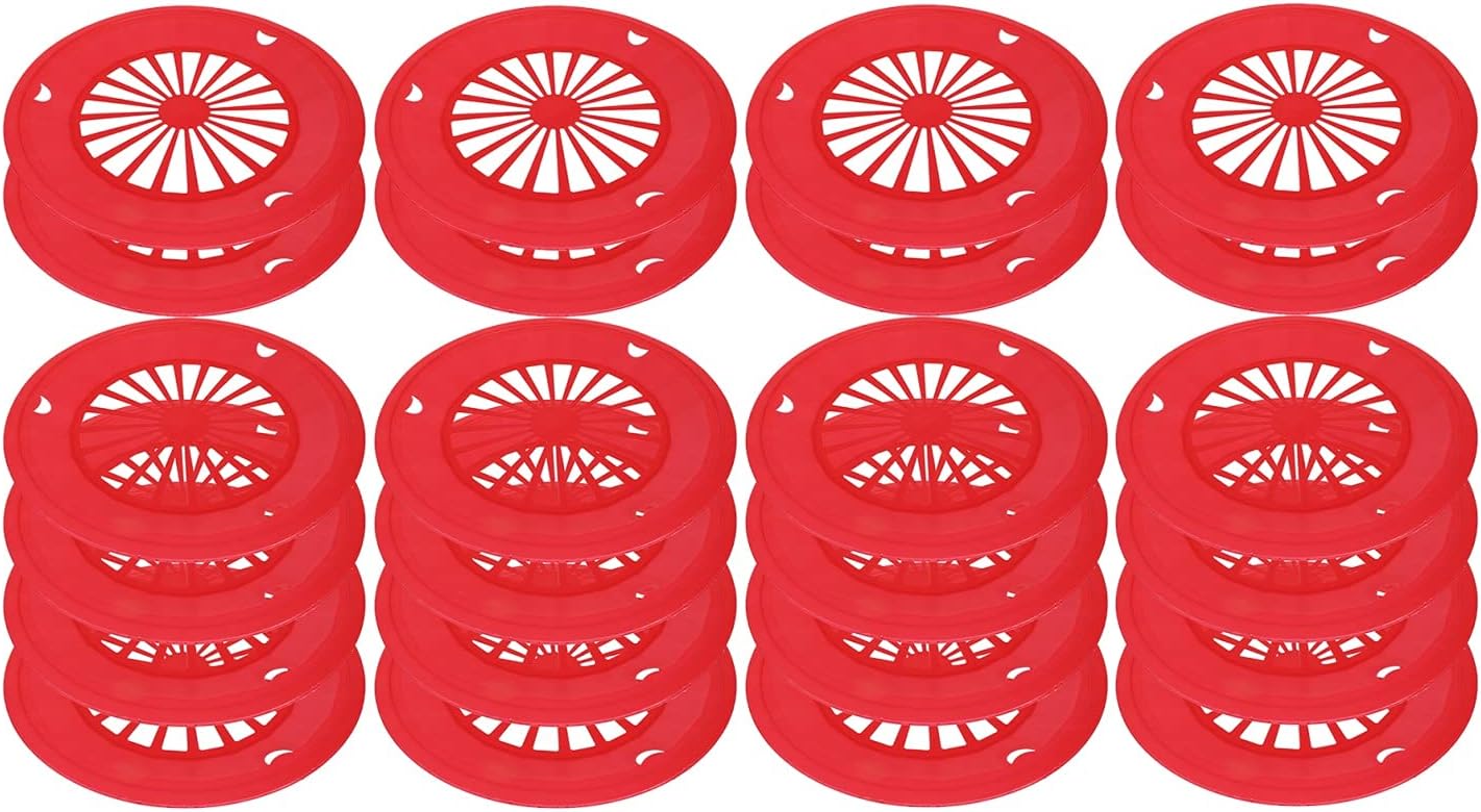 Sedmoon Reusable Plastic Paper Plate Holders 24 Pack 10" Heavy Duty Plastic Paper Plate Holder (Red)
