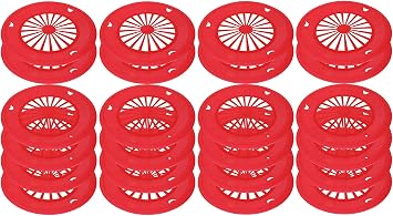 Sedmoon Reusable Plastic Paper Plate Holders 24 Pack 10" Heavy Duty Plastic Paper Plate Holder Red