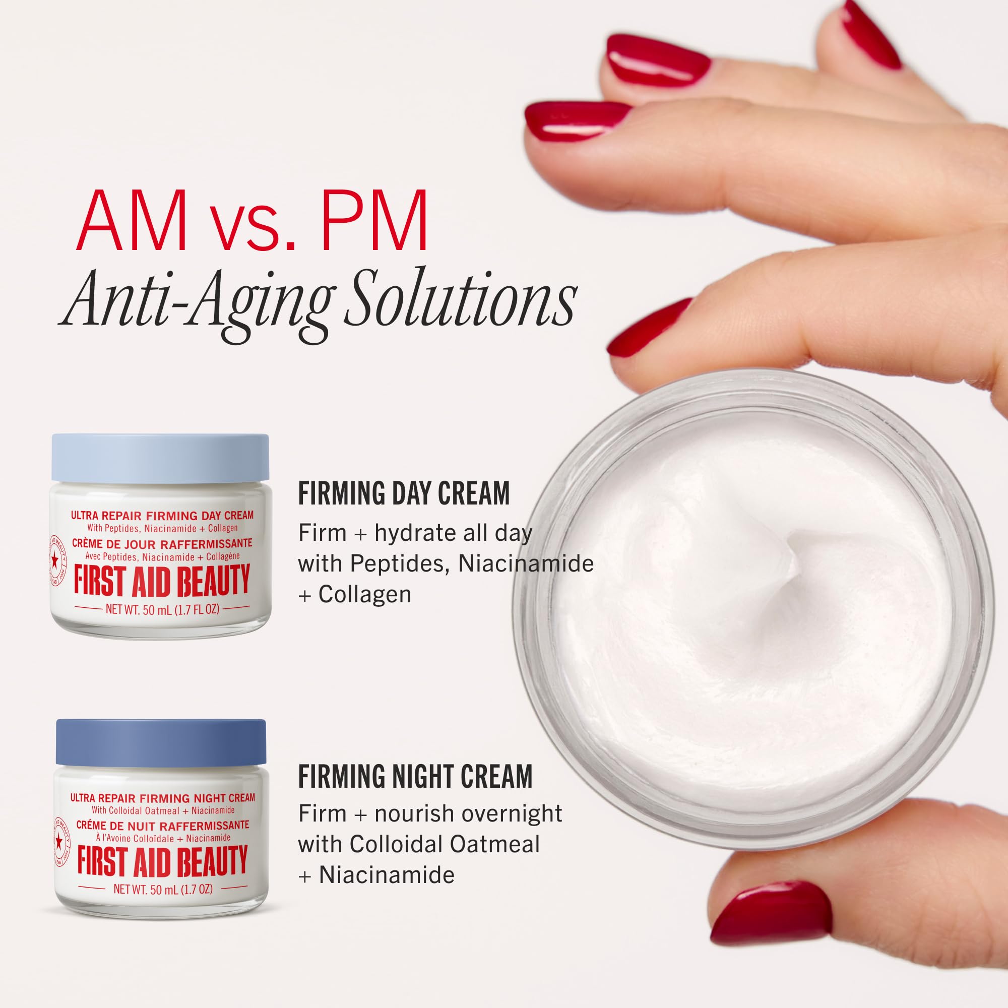 First Aid Beauty Ultra Repair Hydra-Firm Night Cream – reichhaltige Nachtcreme, spendet Feuchtigkeit, hilft sichtbar gegen Zeichen der Hautalterung, 1.7 oz