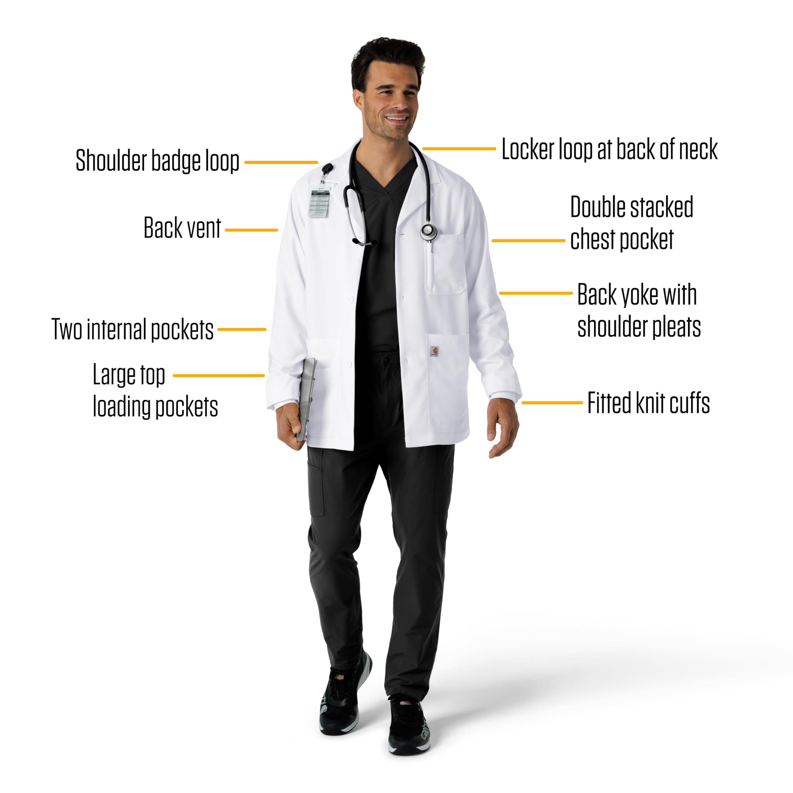 Carhartt Scrubs C71005 Modern Fit Consultation Lab Coat