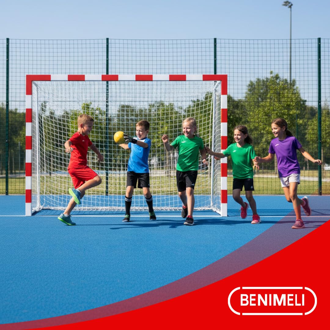 Red Porteria Pack 2 Unidades | Red Porterias de Futbol 100x100mm Balonmano, Entrenamiento, y Futbol Sala | 3x2x1M, Red Blanca Resistente para Interior y Exterior (No Incluye Portería)