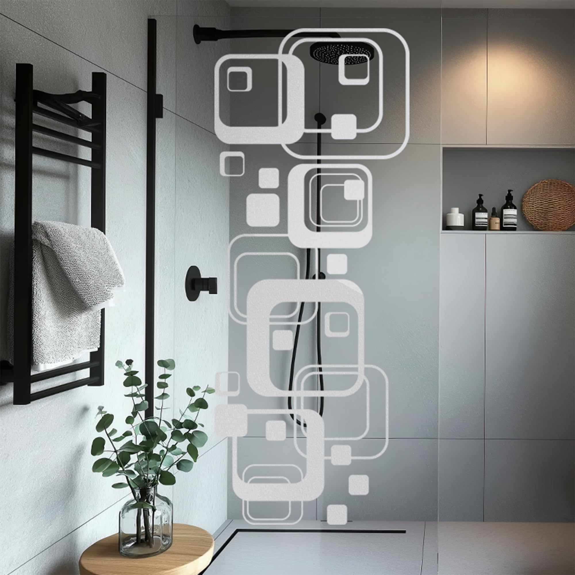 GRAZDesign Glastüren Aufkleber Retro für Türen & Duschkabinen aus Fensterfolie für Bad, Küche, Wohnzimmer in Silbergrau - 145x57cm / Silber