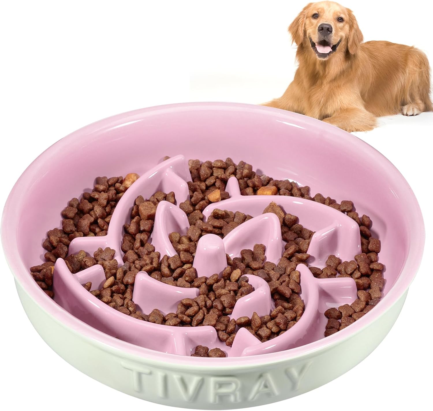 Tivray Slow Feeder Dog Bowls Large Breed, 3 Cups Dog Bowl