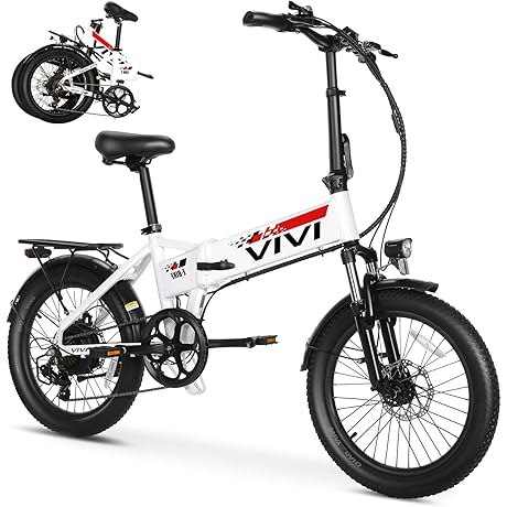 vivi ebike: Professional 7 Speed Folding Electric Bike for Adults